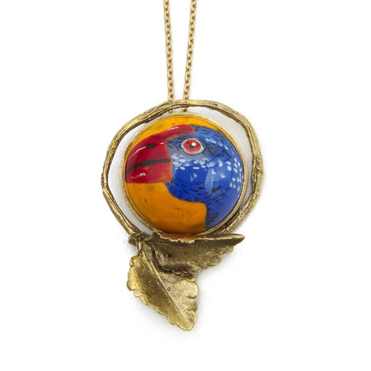 Western Swamphen glass marble necklace